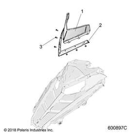 5455033 Polaris Windshield-low Glossy Blk Rmk Indy Evo