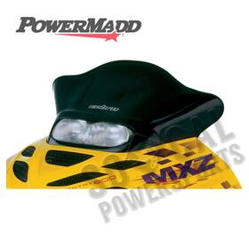 10322013 Powermadd Cobra Windshield - 13.25 Inch Black With Logo