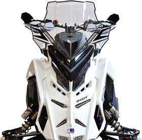 14630 Powermadd Fits Cobra Windshield - Mid 18 Inch Clear / Black Graphic