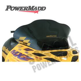 Windshield-13.25 Powermadd 1819-p709479-19 Cobra Inch -black/yellow Checks For 2001-2007 Ski-doo