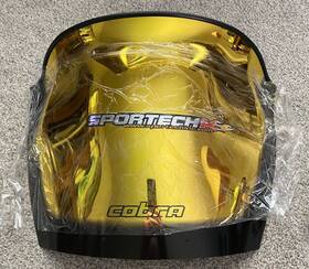 10302017 Sportech Cobra Rev Low Yellow Chrome Snowmobile Windshield