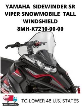 8mh-k7210-00-00 Yamaha 2014-2025 Sr Viper Sidewinder Snowmobile Tall Clear Windshield 21 Inch 8mh-k7210-00-00 Yamaha 2014-2025 Sr Viper Sidewinder Snowmobile Tall Clear Windshield 21 Inch