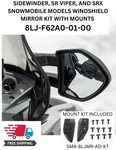 Yamaha Sidewinder Viper Srx Snowmobile Windshield Mirror Set With Mount Kit. Fixed Price $209.99.