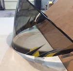 Polaris Edge Nos,mid 14"TALL Smoke Flared Windshield Yellow Graphic 5434992. Fixed Price $48.00.